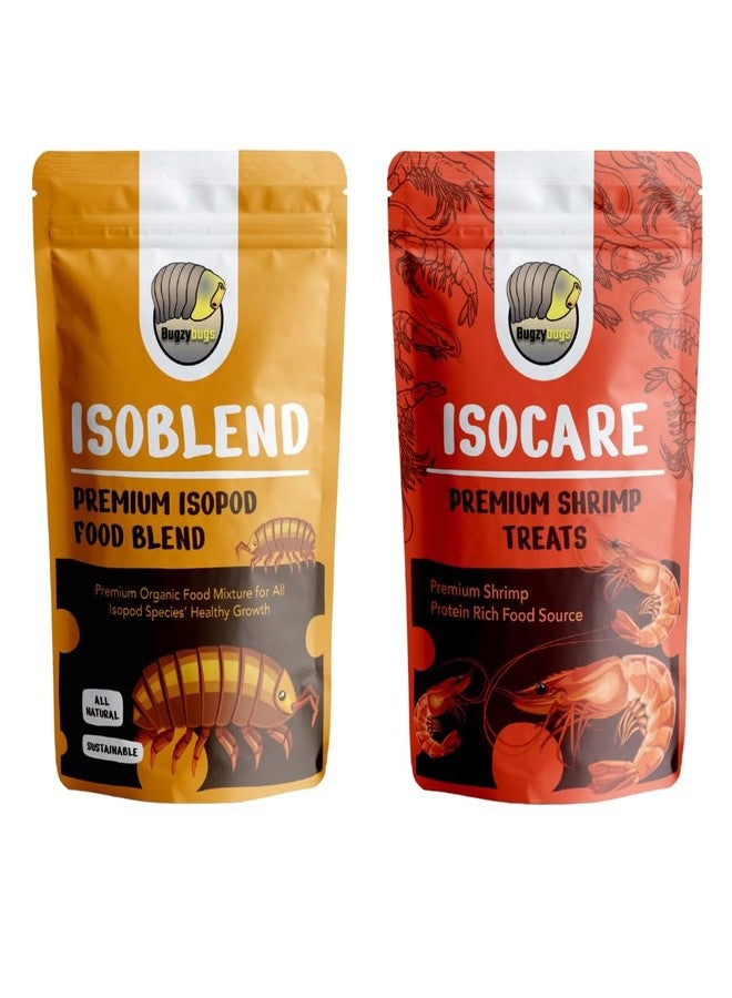 Bugzy Bugs Isoblend Premium Isopod Food Bundle Vegetable Dry Blend and Shrimp Treat Protein Rich Food Source for Feeders Insects Reptiles Invertebrates - Image 1